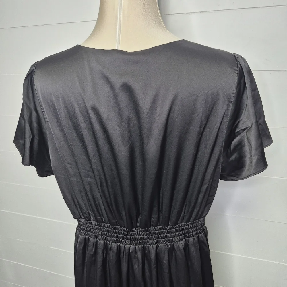 Baltic Born Poppy Satin Tie Front Midi Dress Size XL - Picture 6 of 13
